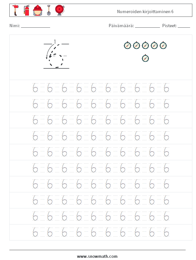 Numeroiden kirjoittaminen 6 Matematiikan laskentataulukot 13