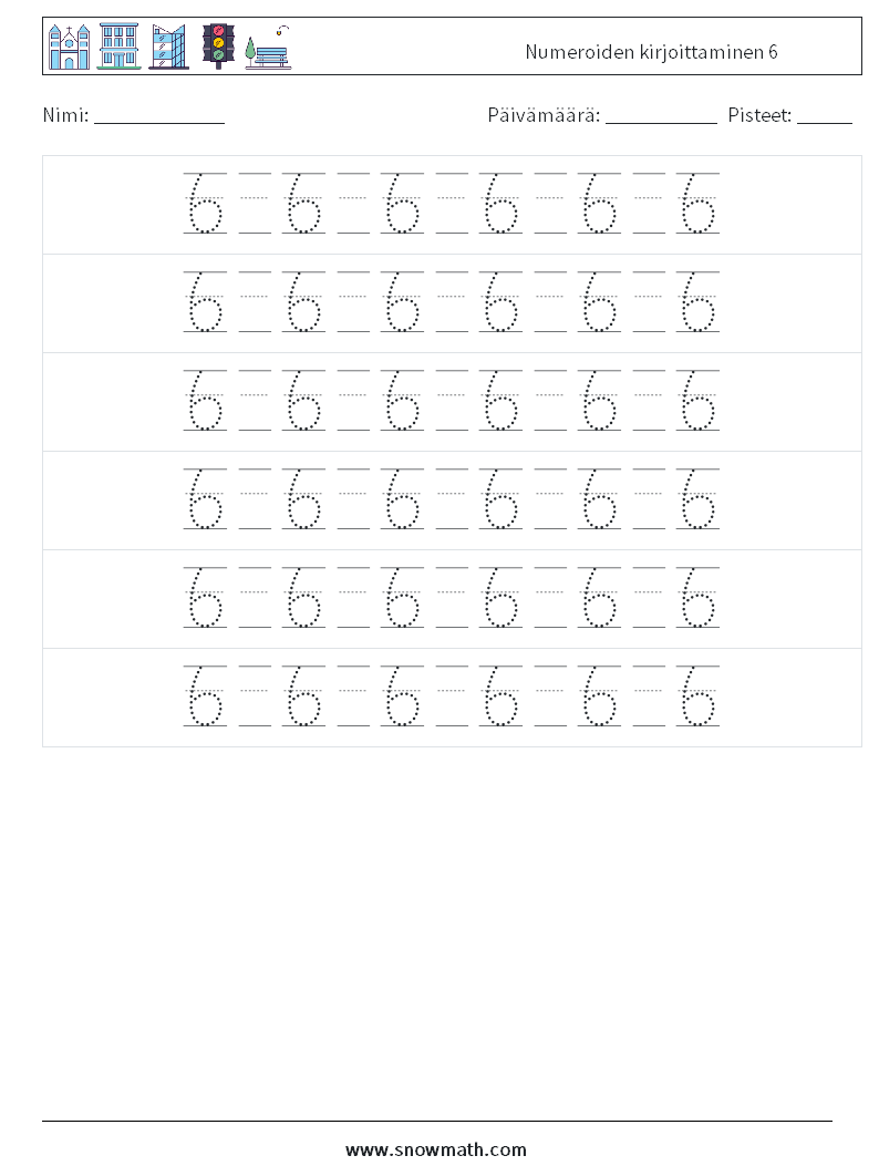 Numeroiden kirjoittaminen 6 Matematiikan laskentataulukot 18