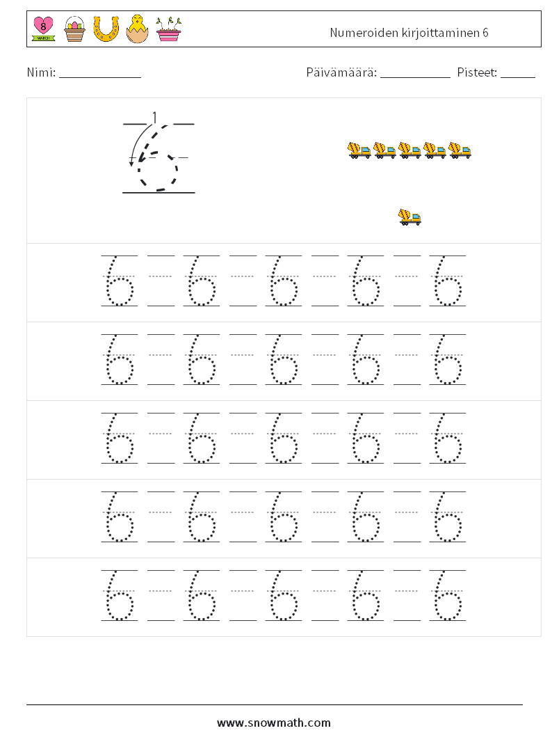 Numeroiden kirjoittaminen 6 Matematiikan laskentataulukot 21