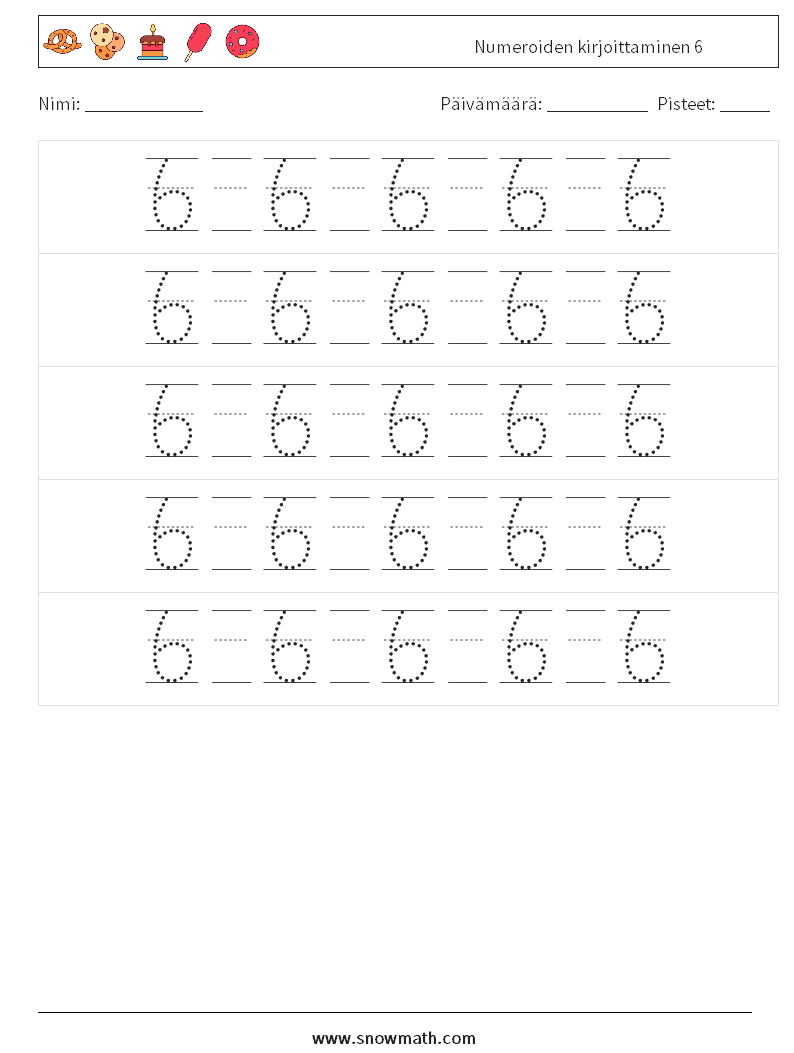 Numeroiden kirjoittaminen 6 Matematiikan laskentataulukot 22