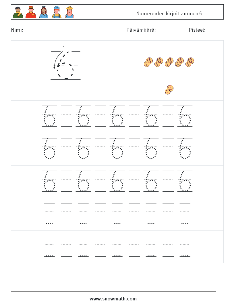 Numeroiden kirjoittaminen 6 Matematiikan laskentataulukot 23