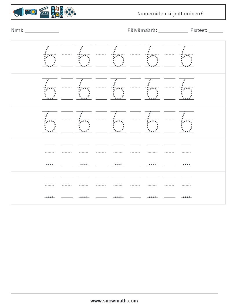 Numeroiden kirjoittaminen 6 Matematiikan laskentataulukot 24