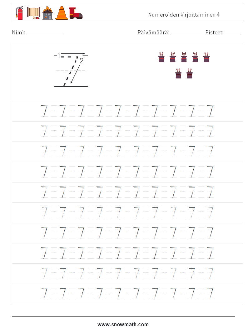 Numeroiden kirjoittaminen 4 Matematiikan laskentataulukot 13