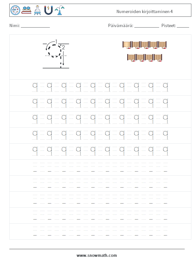 Numeroiden kirjoittaminen 4 Matematiikan laskentataulukot 15