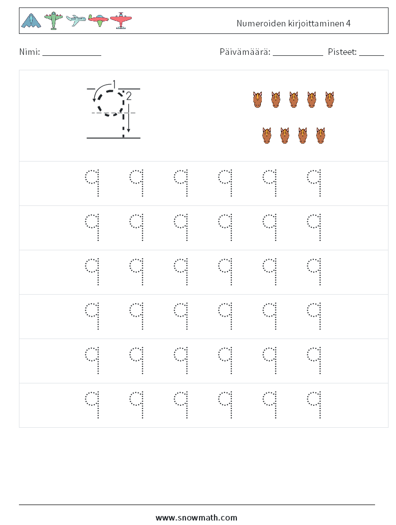 Numeroiden kirjoittaminen 4 Matematiikan laskentataulukot 5