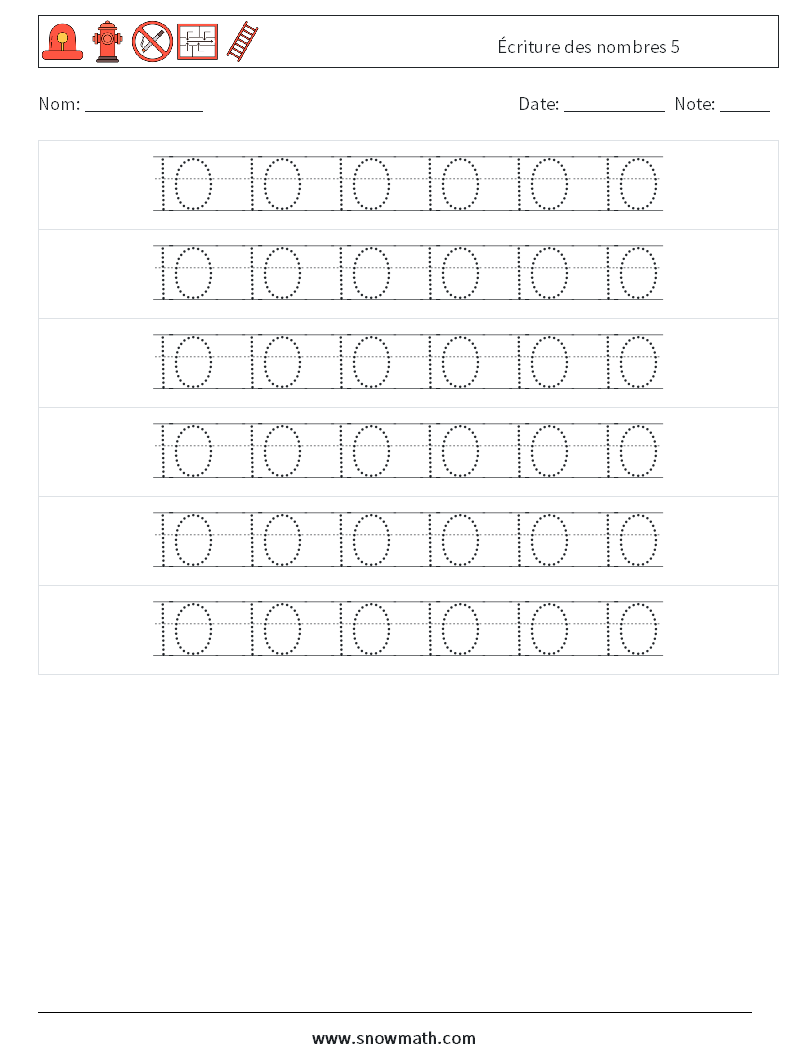 Écriture des nombres 5 Fiches d'Exercices de Mathématiques 18