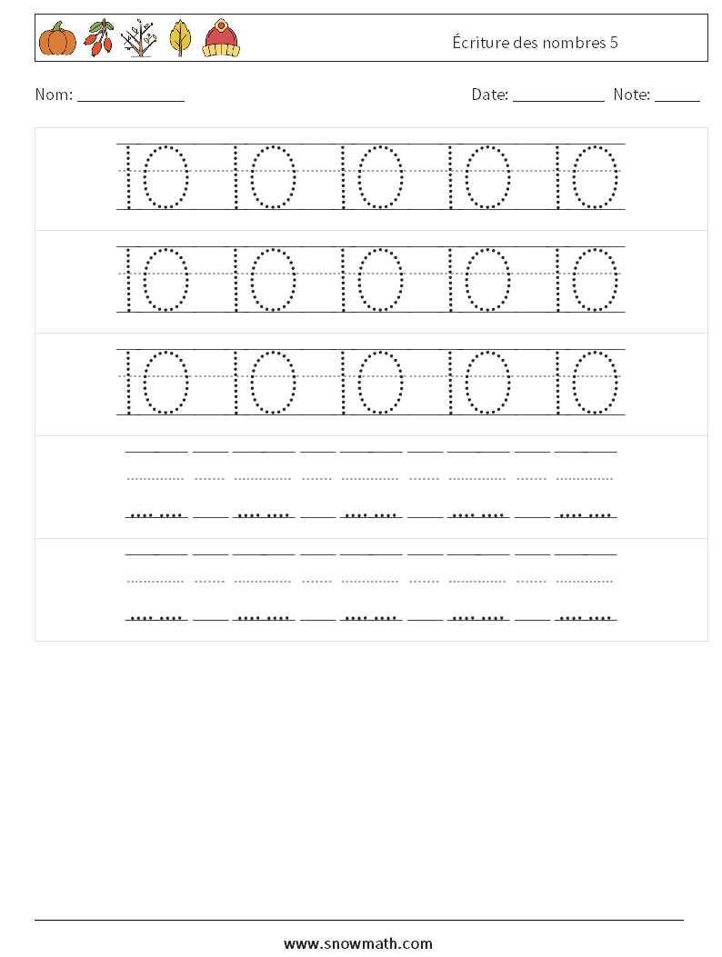 Écriture des nombres 5 Fiches d'Exercices de Mathématiques 24