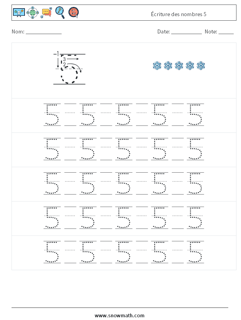 Écriture des nombres 5 Fiches d'Exercices de Mathématiques 21