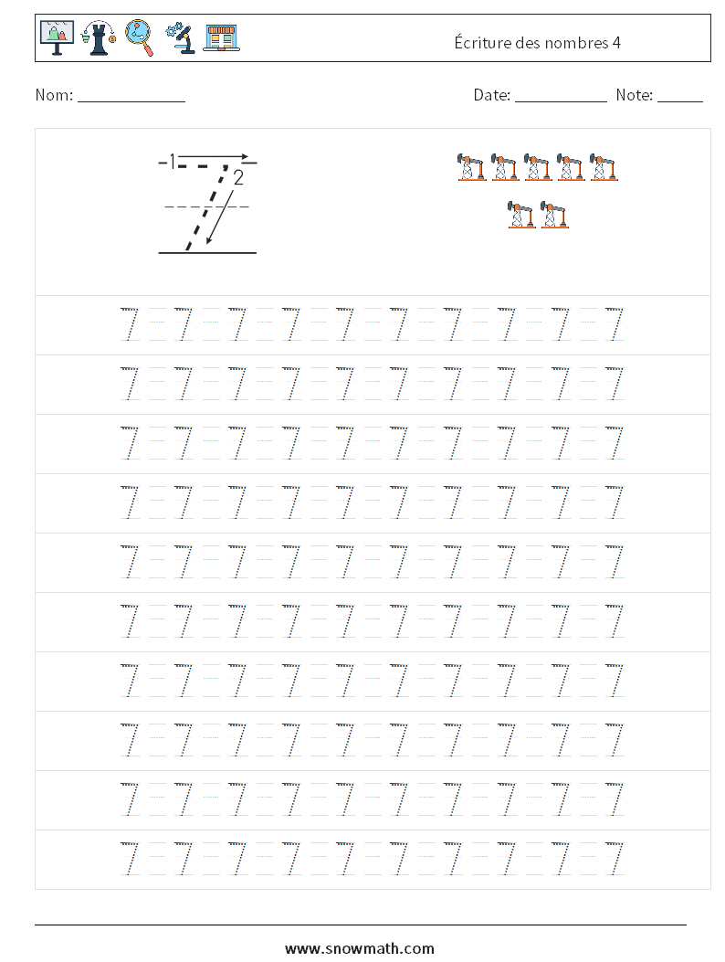 Écriture des nombres 4 Fiches d'Exercices de Mathématiques 13