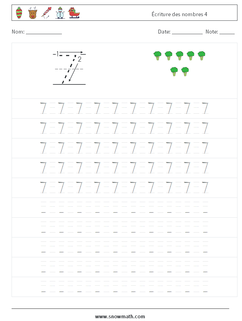 Écriture des nombres 4 Fiches d'Exercices de Mathématiques 15