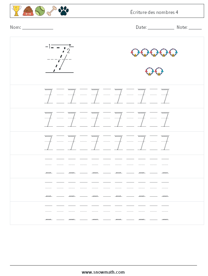 Écriture des nombres 4 Fiches d'Exercices de Mathématiques 19