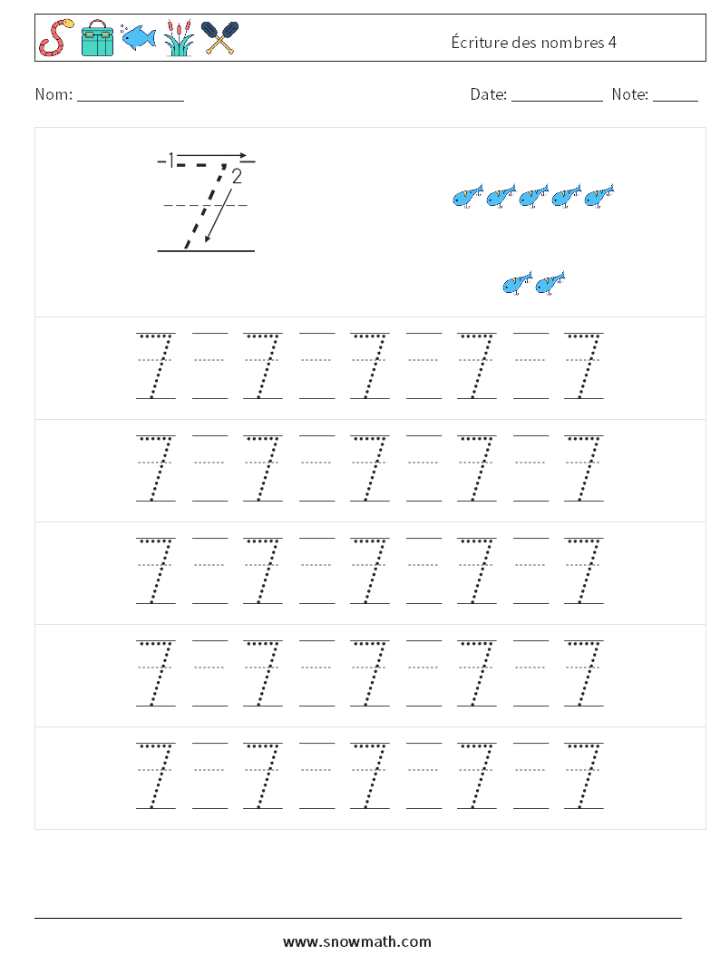 Écriture des nombres 4 Fiches d'Exercices de Mathématiques 21