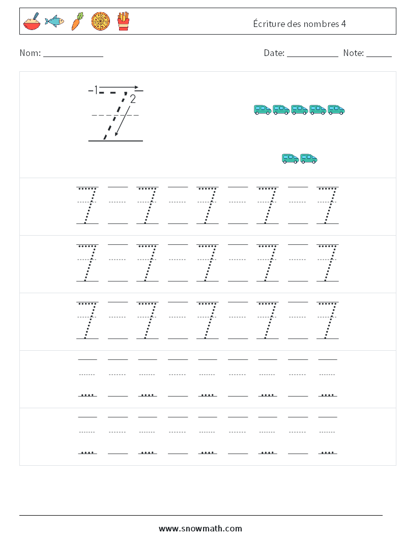 Écriture des nombres 4 Fiches d'Exercices de Mathématiques 23