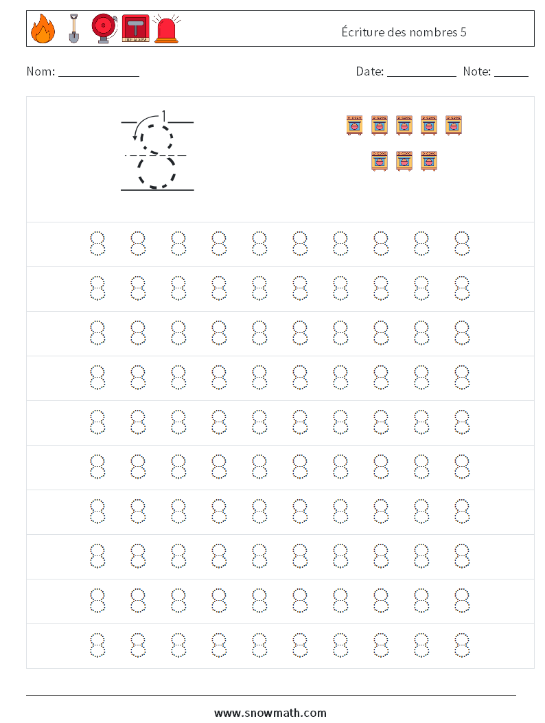 Écriture des nombres 5