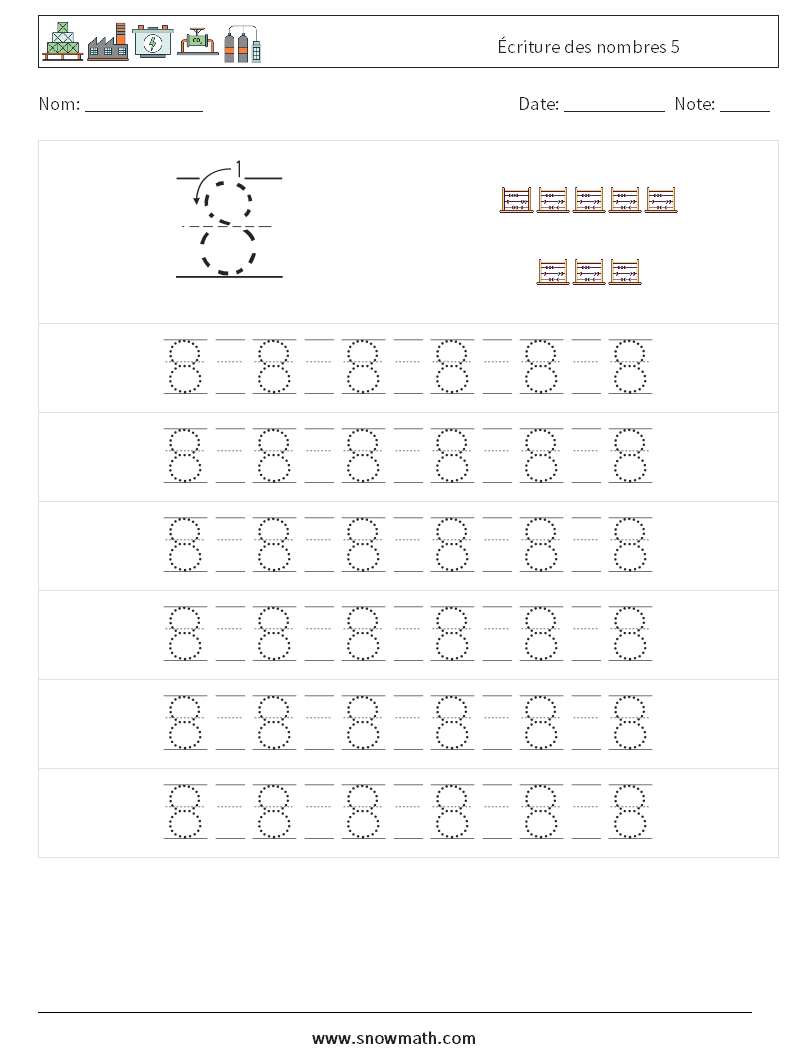 Écriture des nombres 5 Fiches d'Exercices de Mathématiques 17