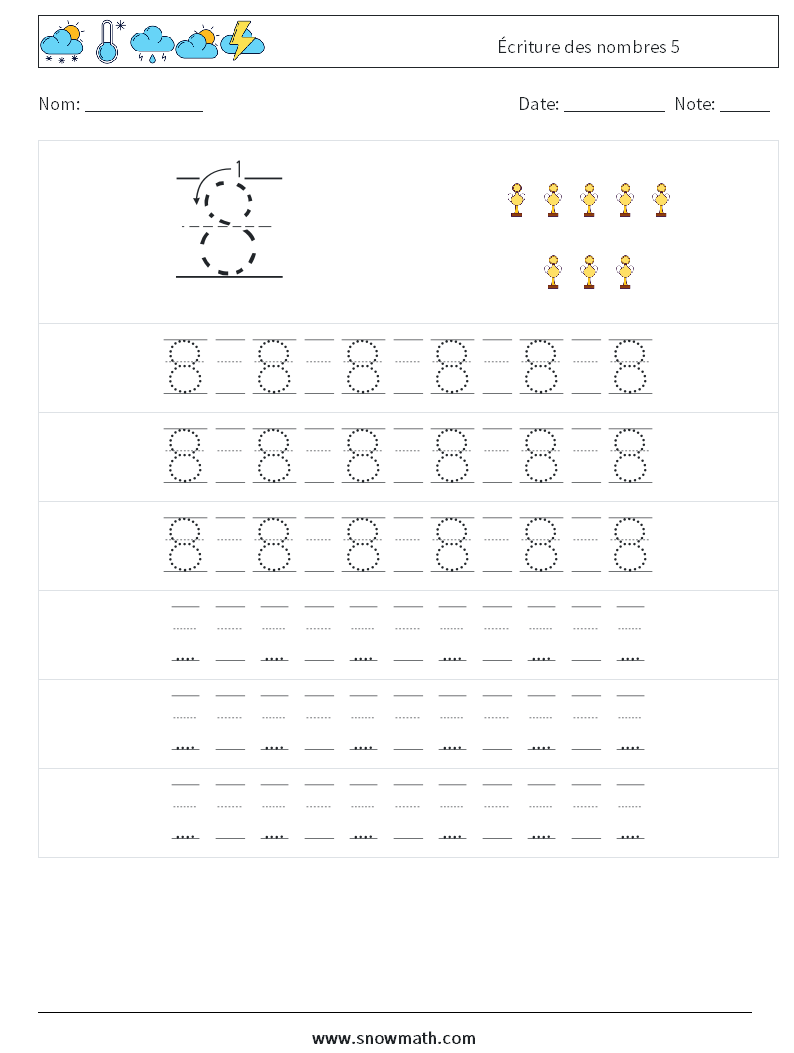 Écriture des nombres 5 Fiches d'Exercices de Mathématiques 19