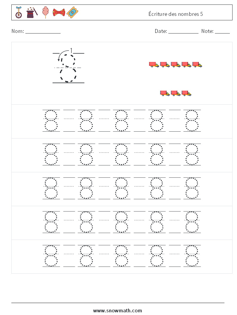 Écriture des nombres 5 Fiches d'Exercices de Mathématiques 21