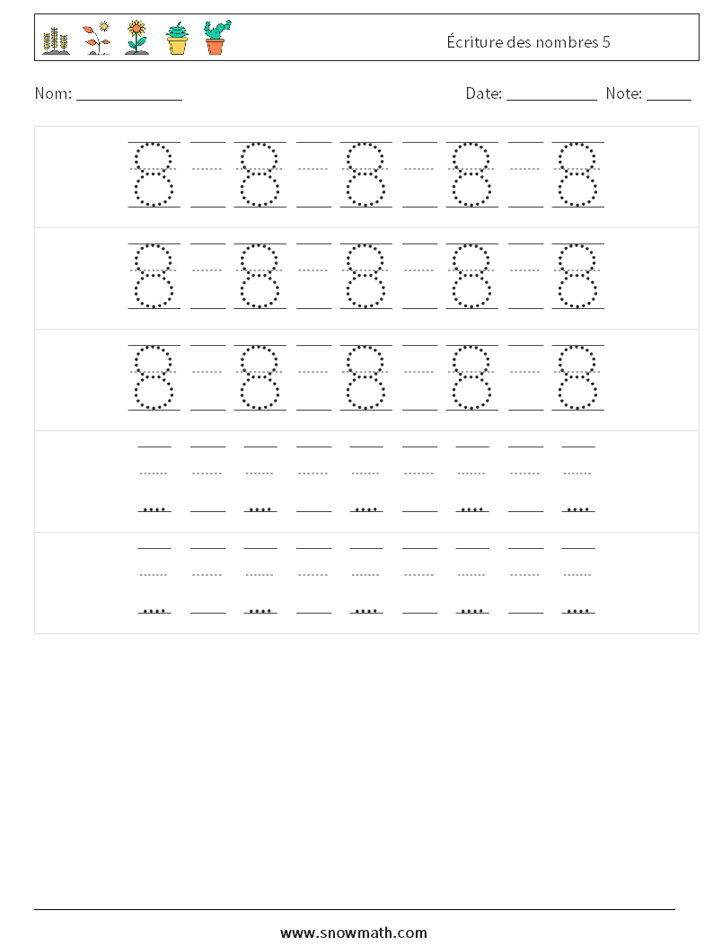 Écriture des nombres 5 Fiches d'Exercices de Mathématiques 24