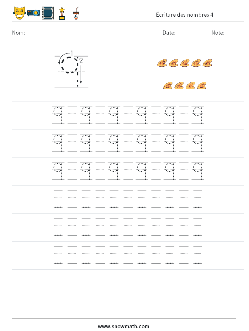 Écriture des nombres 4 Fiches d'Exercices de Mathématiques 19