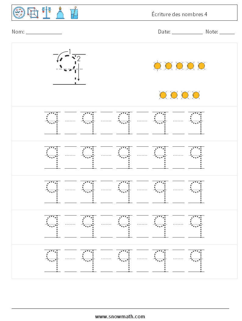 Écriture des nombres 4 Fiches d'Exercices de Mathématiques 21