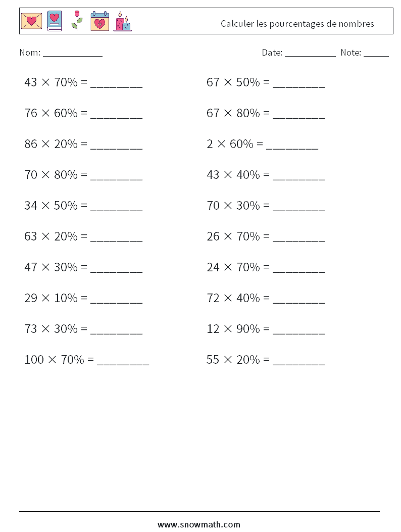 Calculer les pourcentages de nombres