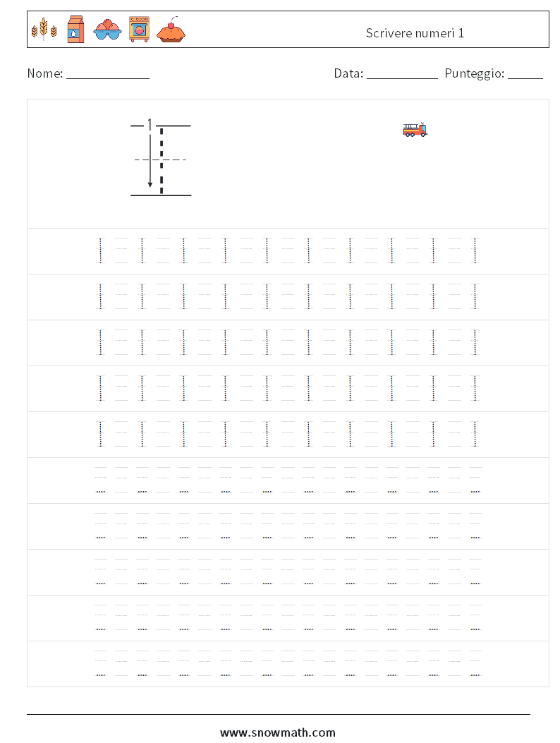 Scrivere numeri 1 Fogli di lavoro di matematica 15