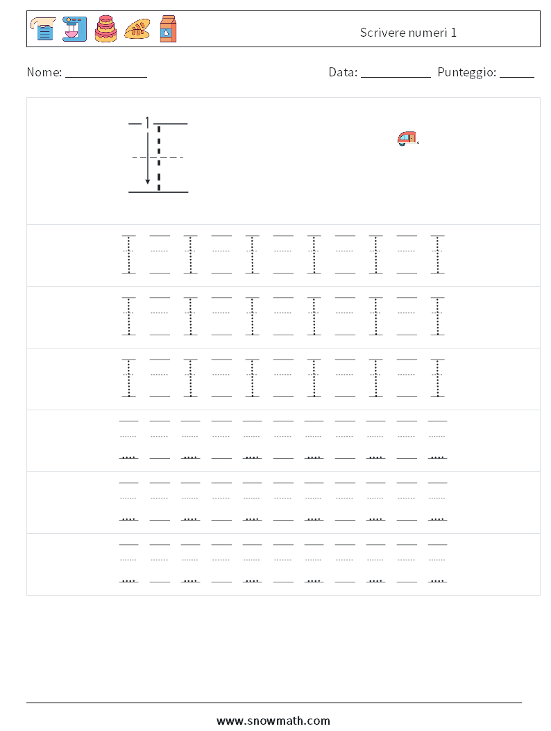 Scrivere numeri 1 Fogli di lavoro di matematica 19