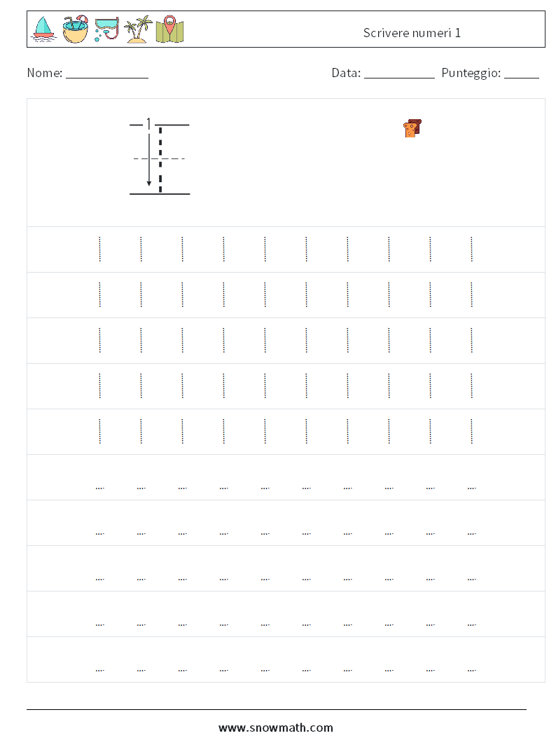 Scrivere numeri 1 Fogli di lavoro di matematica 3