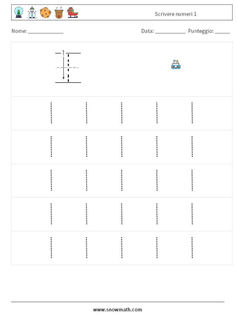 Scrivere numeri 1 Fogli di lavoro di matematica 9