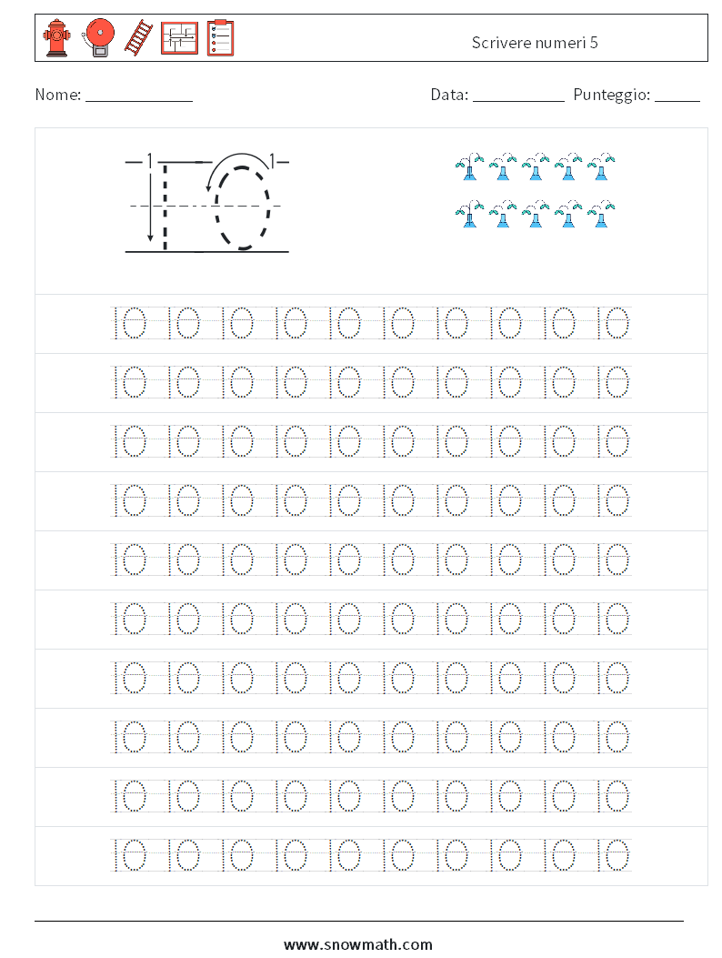 Scrivere numeri 5 Fogli di lavoro di matematica 13