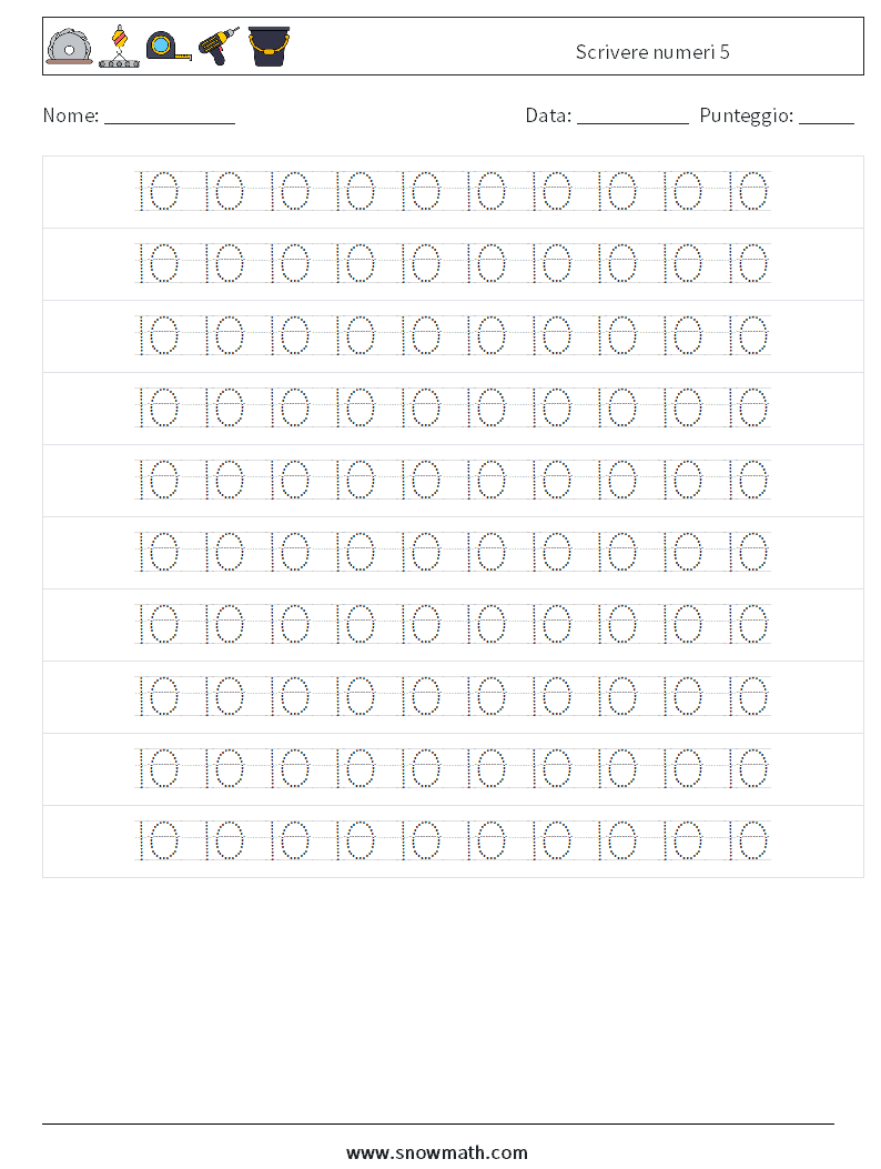 Scrivere numeri 5 Fogli di lavoro di matematica 14