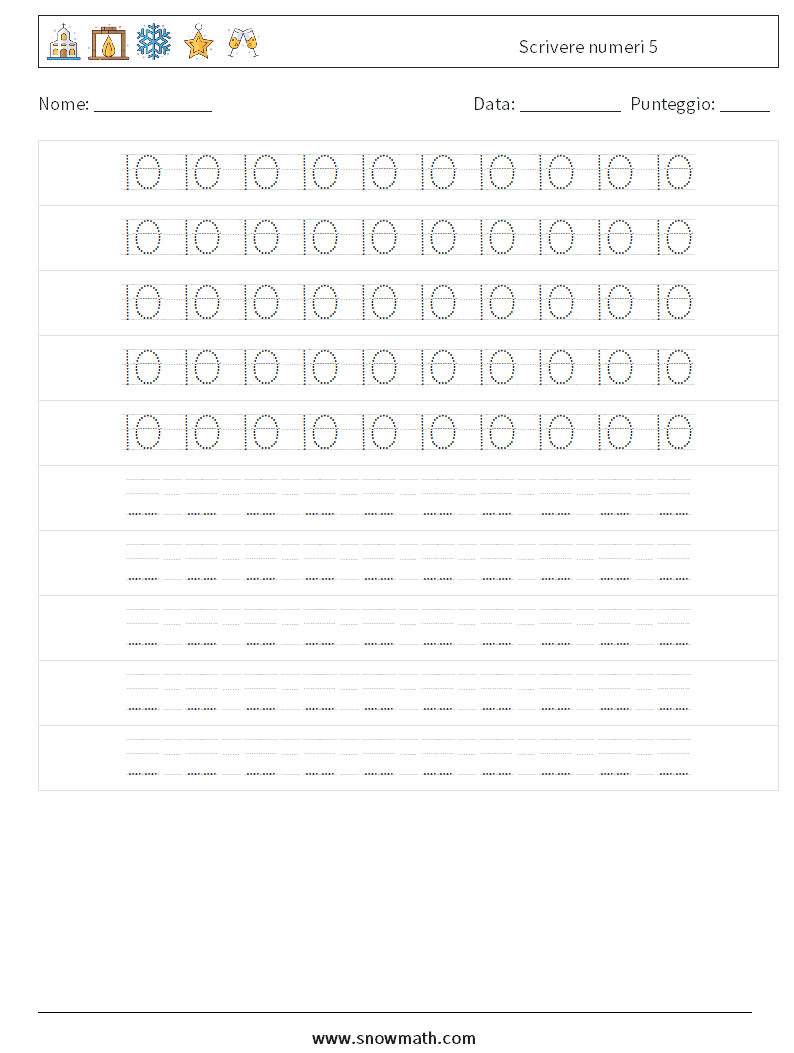 Scrivere numeri 5 Fogli di lavoro di matematica 16