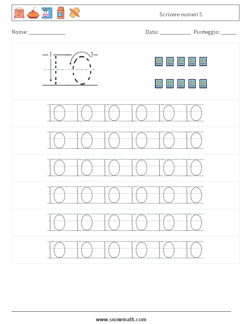 Scrivere numeri 5 Fogli di lavoro di matematica 17