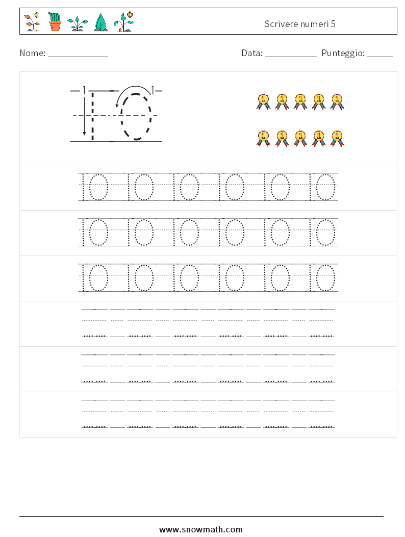 Scrivere numeri 5 Fogli di lavoro di matematica 19