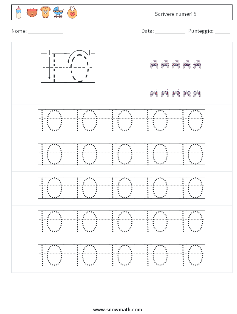 Scrivere numeri 5 Fogli di lavoro di matematica 21