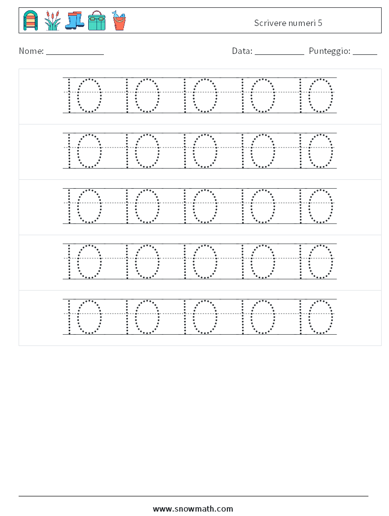 Scrivere numeri 5 Fogli di lavoro di matematica 22