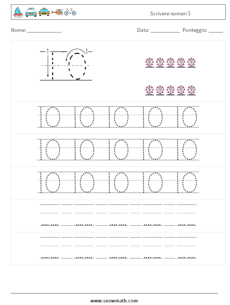 Scrivere numeri 5 Fogli di lavoro di matematica 23