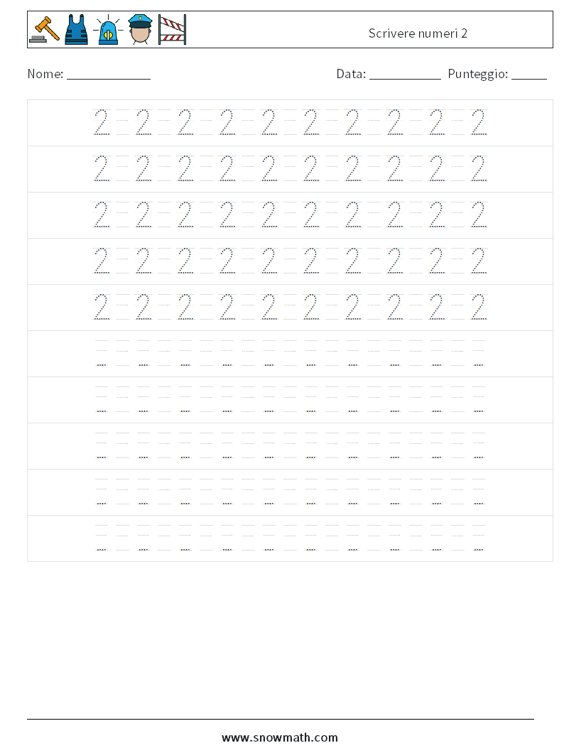 Scrivere numeri 2 Fogli di lavoro di matematica 16