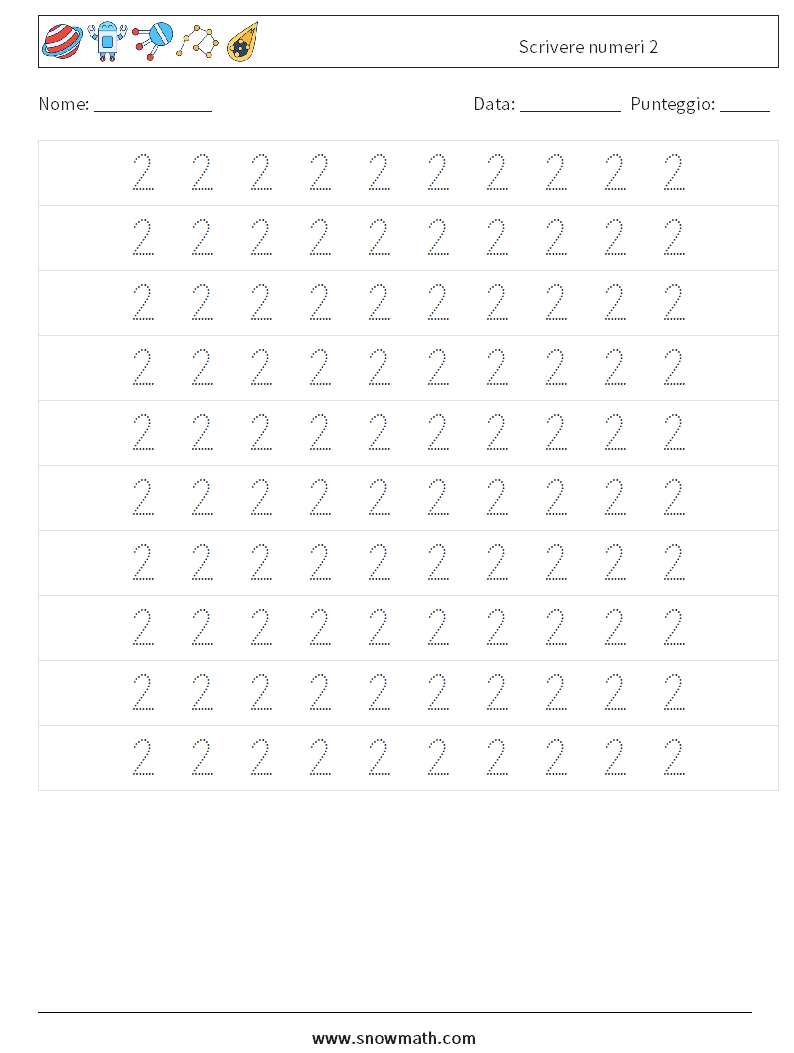 Scrivere numeri 2 Fogli di lavoro di matematica 2