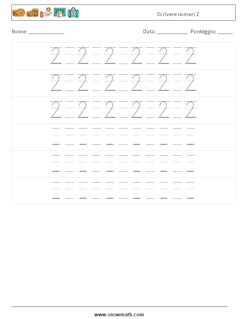 Scrivere numeri 2 Fogli di lavoro di matematica 20