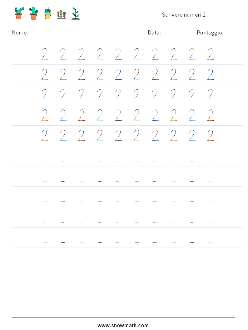 Scrivere numeri 2 Fogli di lavoro di matematica 4