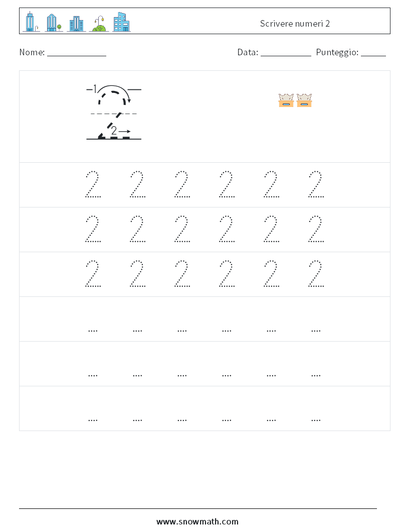 Scrivere numeri 2 Fogli di lavoro di matematica 7