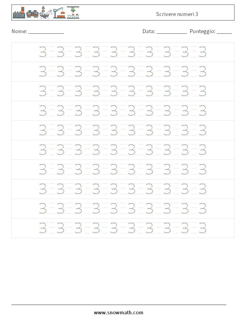 Scrivere numeri 3 Fogli di lavoro di matematica 14