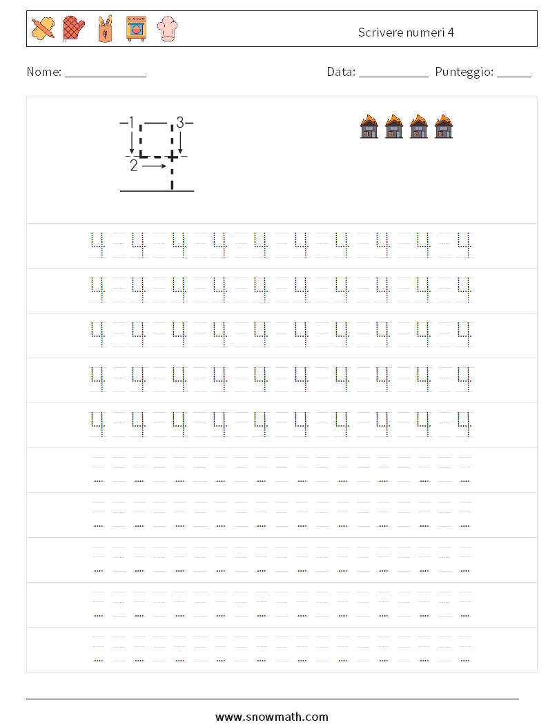 Scrivere numeri 4 Fogli di lavoro di matematica 15