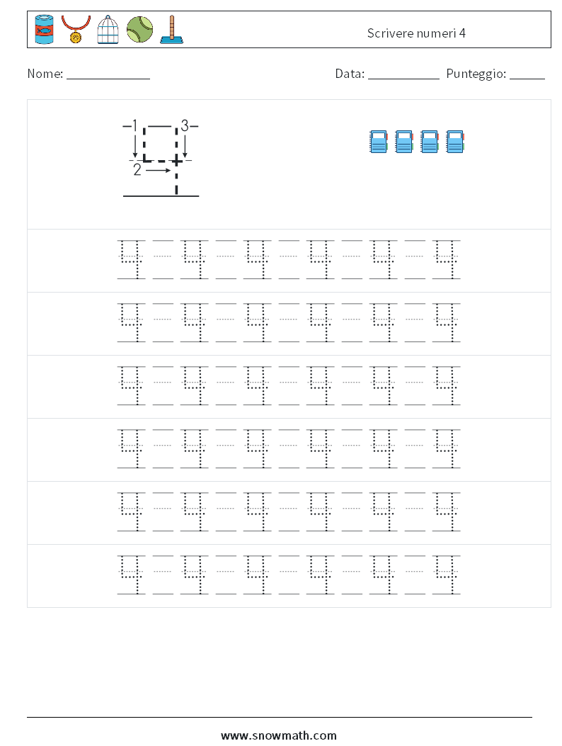 Scrivere numeri 4 Fogli di lavoro di matematica 17