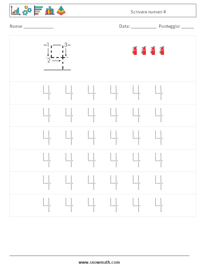 Scrivere numeri 4 Fogli di lavoro di matematica 5