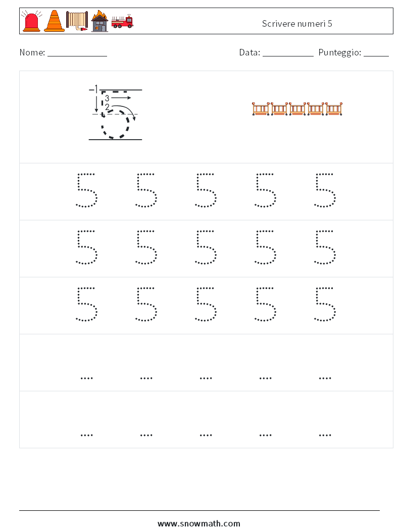 Scrivere numeri 5 Fogli di lavoro di matematica 11