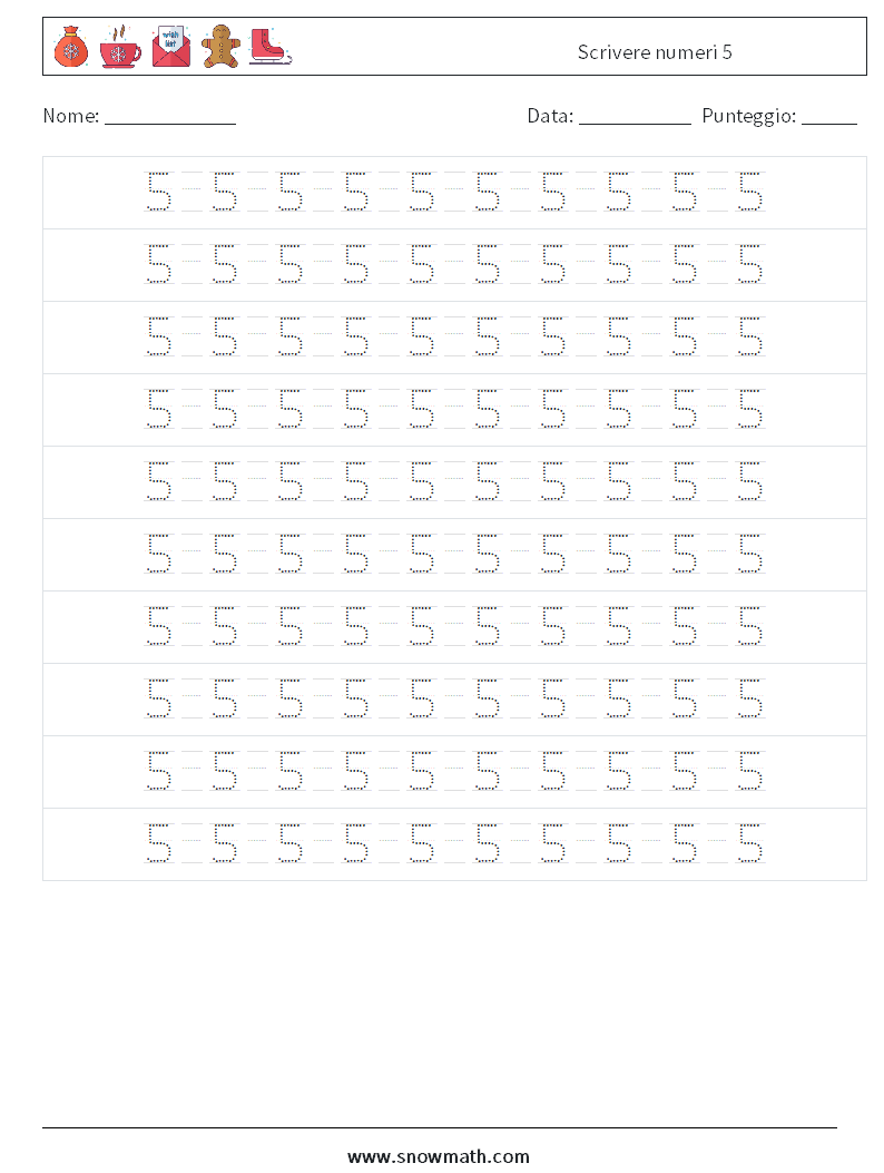 Scrivere numeri 5 Fogli di lavoro di matematica 14