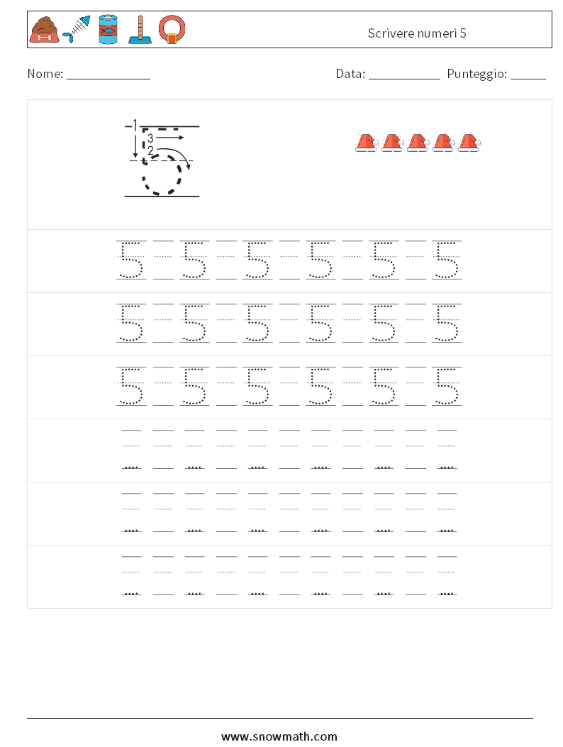 Scrivere numeri 5 Fogli di lavoro di matematica 19