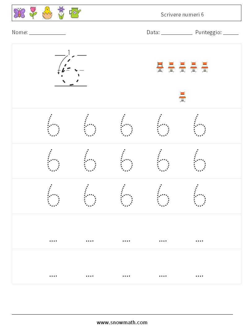 Scrivere numeri 6 Fogli di lavoro di matematica 11